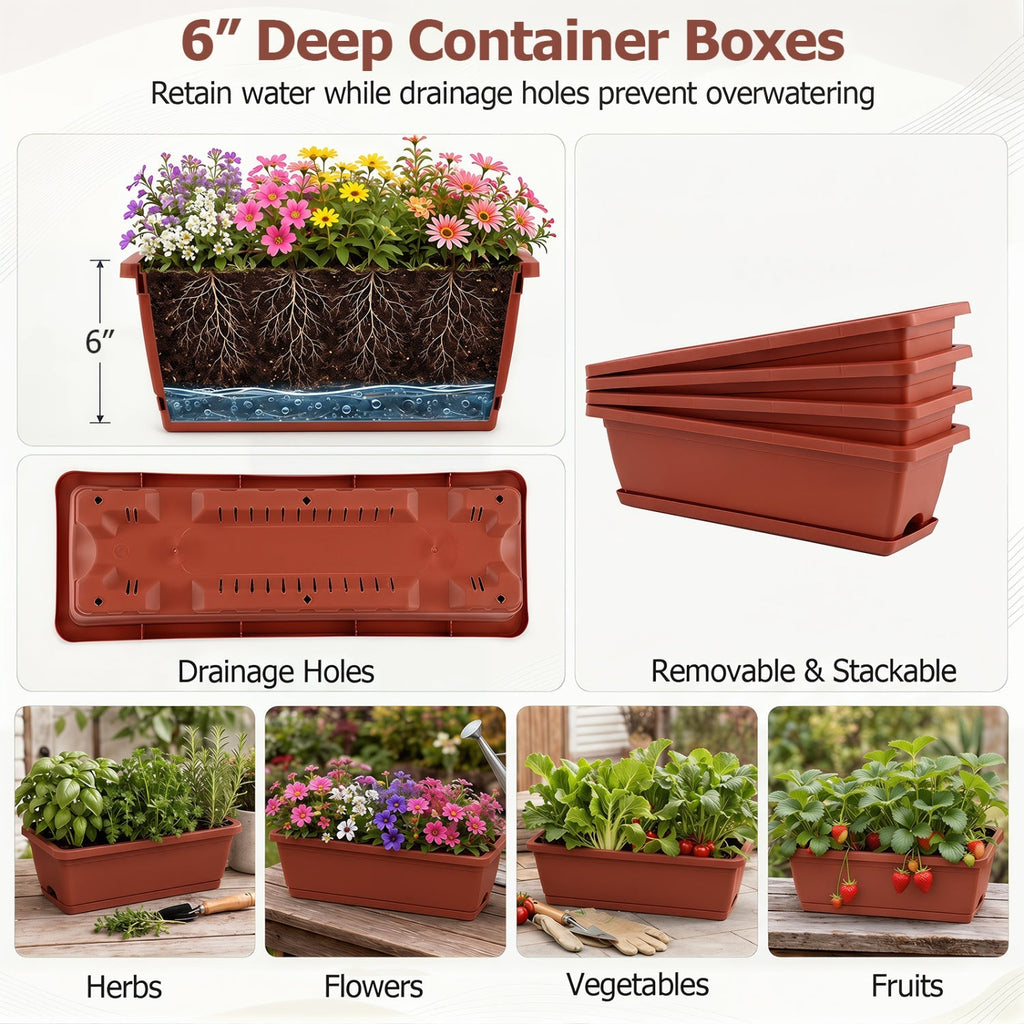 4-Tier Vertical Raised Garden Bed with Drainage Holes