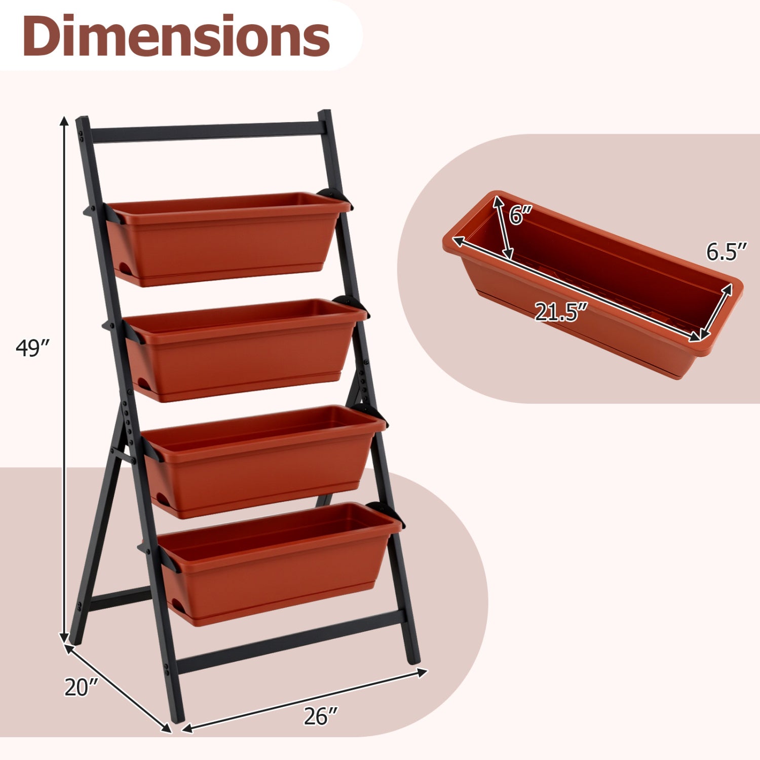 4-Tier Vertical Raised Garden Bed with Drainage Holes
