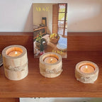 Elegant Wooden Candlesticks Set – Handcrafted Rustic Decor