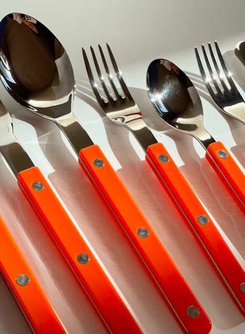 S/10 French Retro Flatware Set, Stainless Steel Rivet Cutlery Silverware