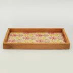 Pink Summer Serving Tray with Handles