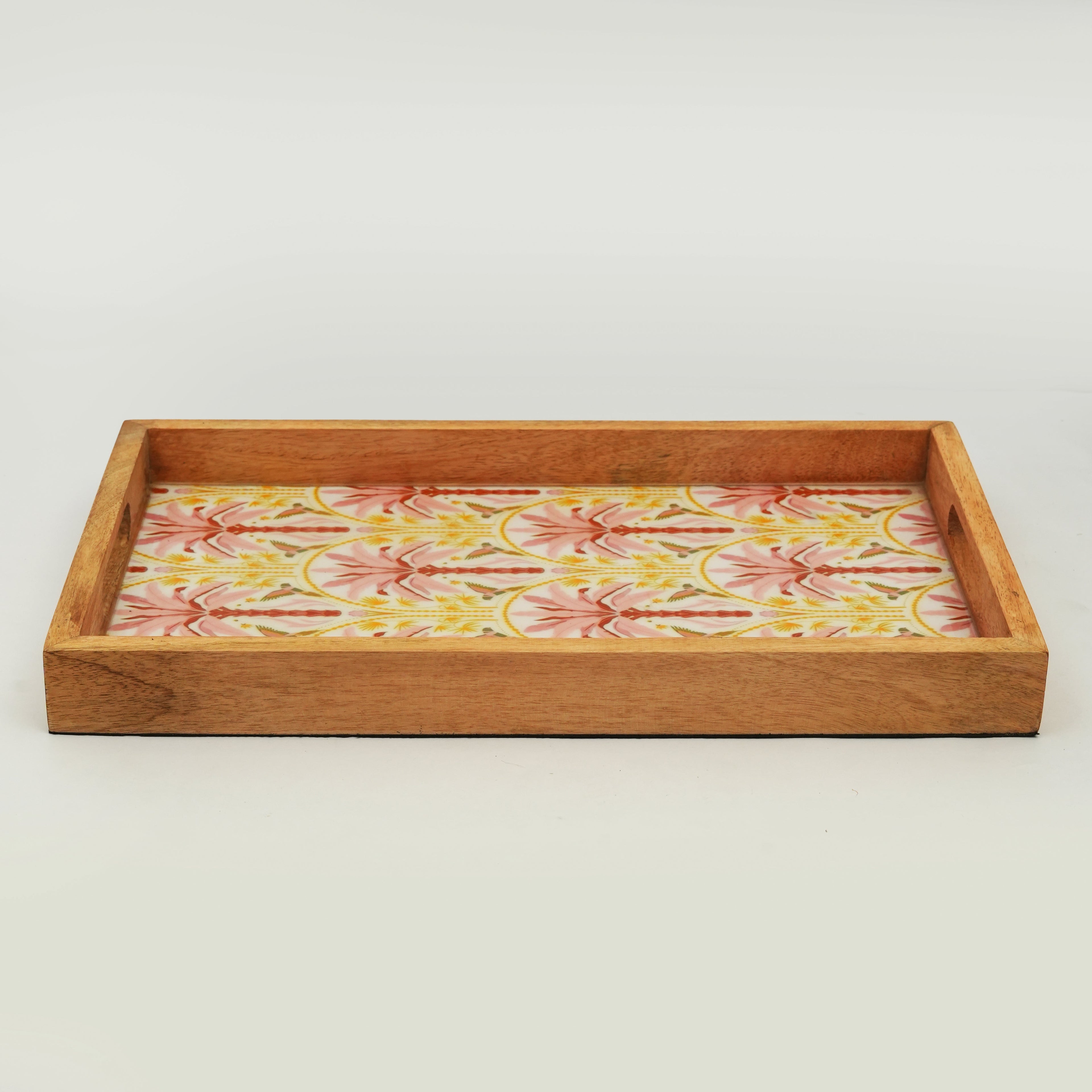 Pink Summer Serving Tray with Handles