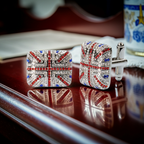 Union Jack Crystal Cufflinks – British Flag Enamel & Crystal Accents