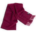 Fringed Merino Wool Scarf - Crimson