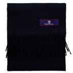 Prince of Scots Fringed Merino Wool Scarf - Navy