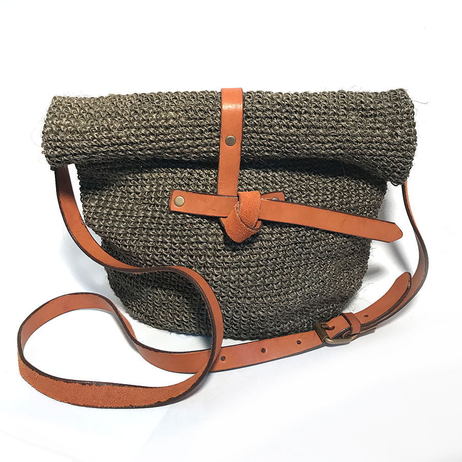 MINGA | Carmen Woven Crossbody Bag | Sage Green