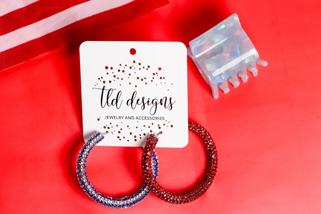 4th of July Glitter Hoops - Che Cose Belle
