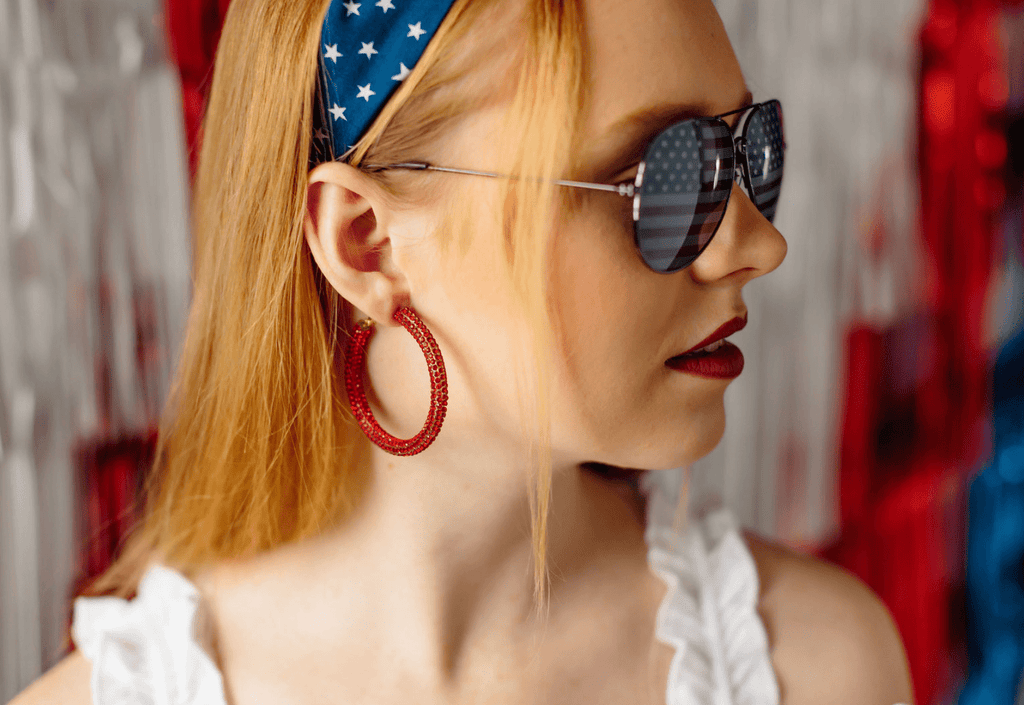 4th of July Glitter Hoops - Che Cose Belle