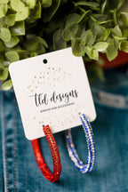 4th of July Glitter Hoops - Che Cose Belle
