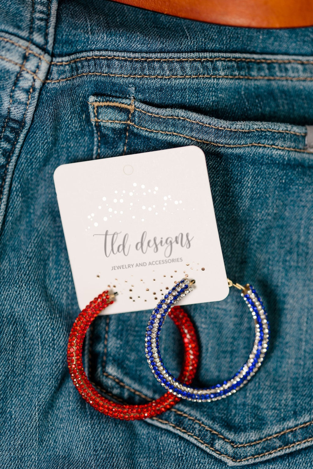 4th of July Glitter Hoops - Che Cose Belle