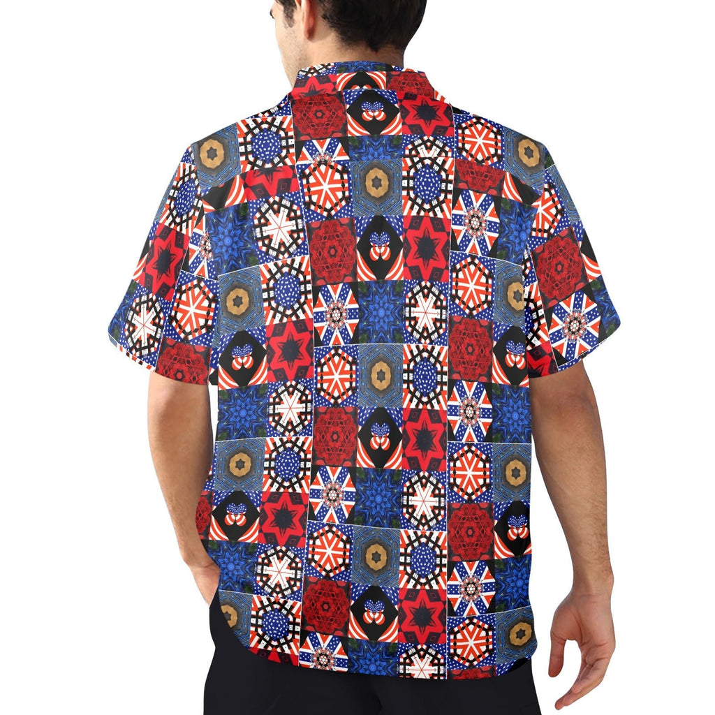 4th of July Pattern Men's All Over Print Hawaiian Shirt (Made in USA) - Che Cose Belle