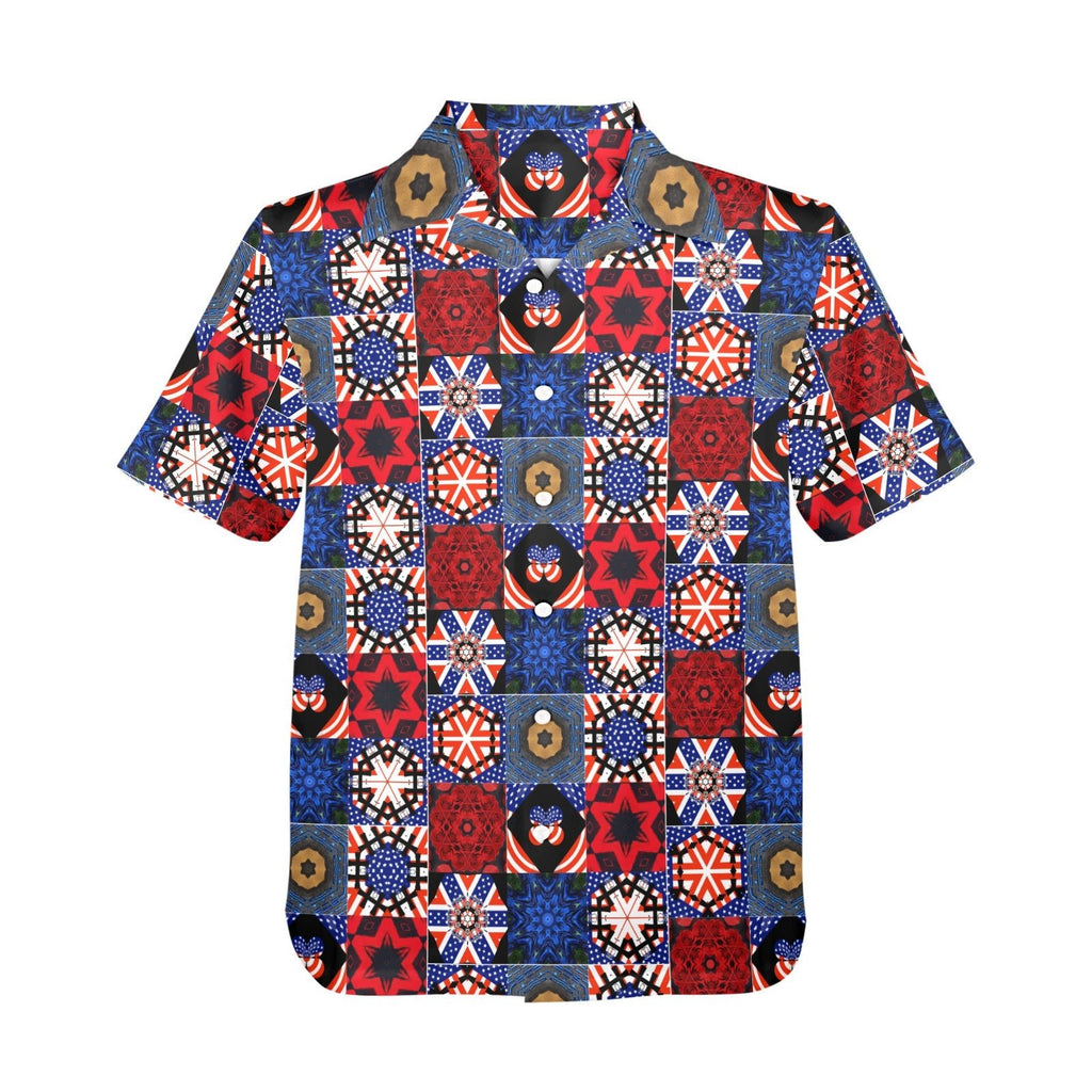 4th of July Pattern Men's All Over Print Hawaiian Shirt (Made in USA) - Che Cose Belle