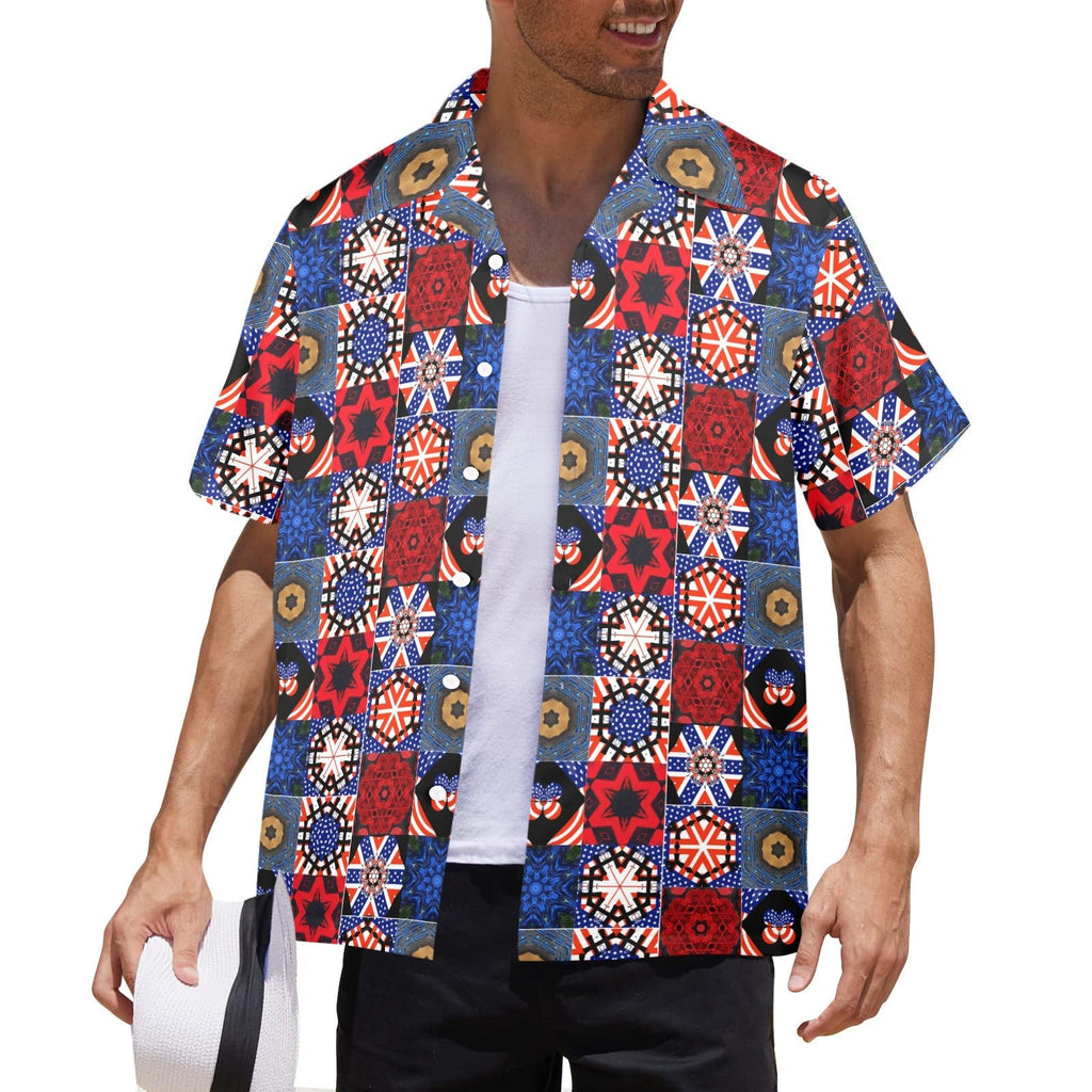 4th of July Pattern Men's All Over Print Hawaiian Shirt (Made in USA) - Che Cose Belle