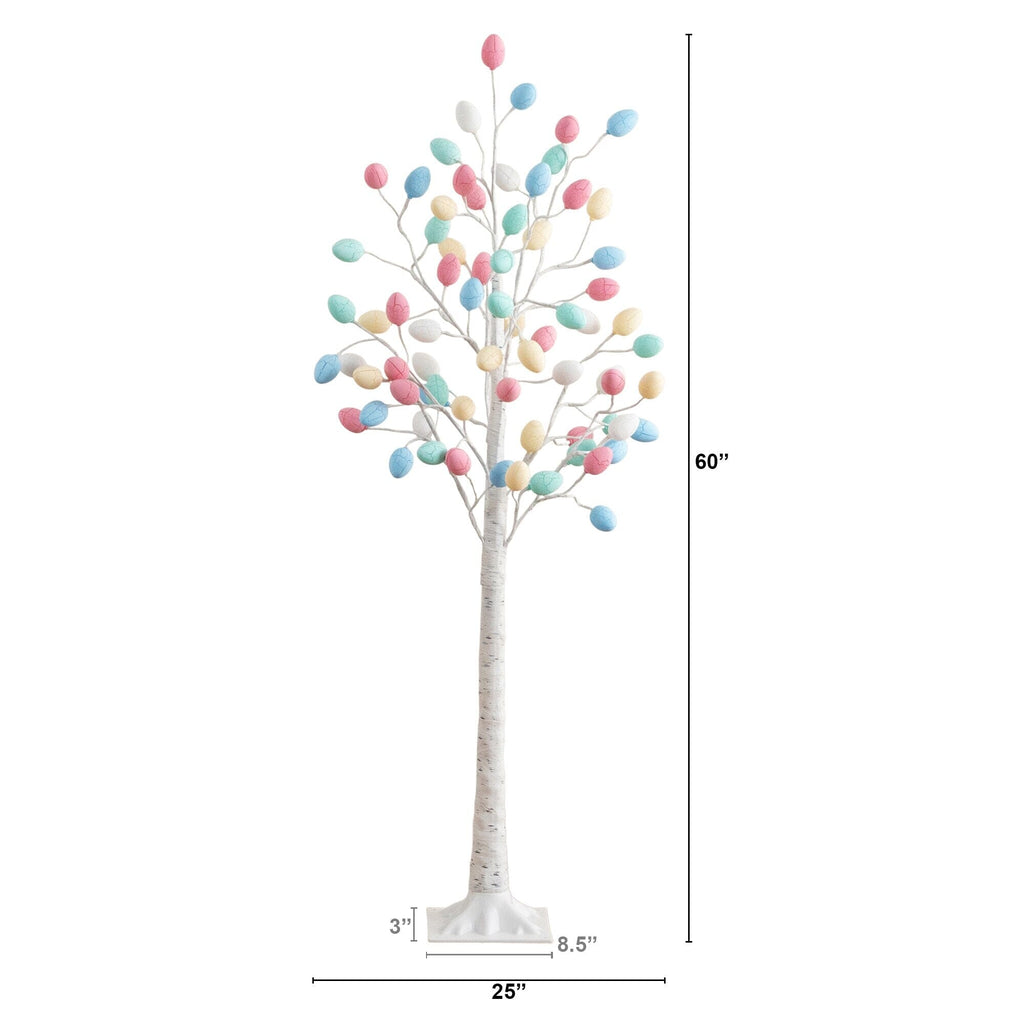 5' Pre-Lit Artificial Easter Twig Tree with 72 Egg Shaped LED Ornaments - Che Cose Belle