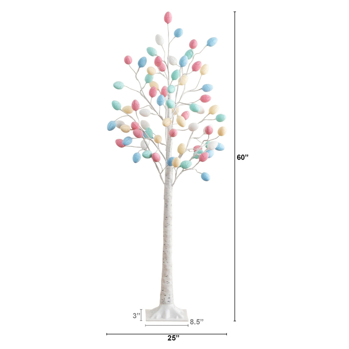 5' Pre-Lit Artificial Easter Twig Tree with 72 Egg Shaped LED Ornaments - Che Cose Belle