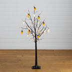 5' Pre-Lit Artificial Halloween Pumpkins and Skulls Ornament Tree with 72 Warm White LED Lights - Che Cose Belle