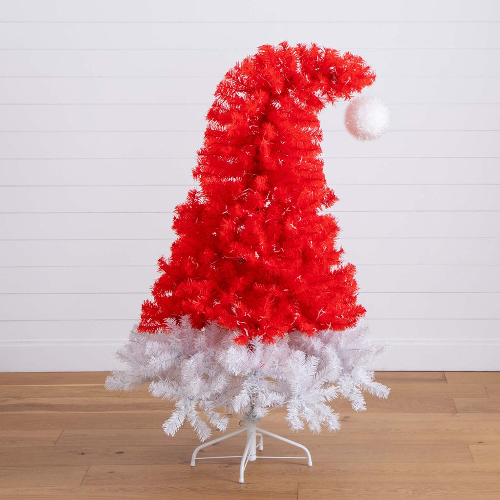 5’ Pre-Lit Artificial Holiday Red Santa’s Hat Christmas Tree with 300 LEDs & 720 Tips - Che Cose Belle