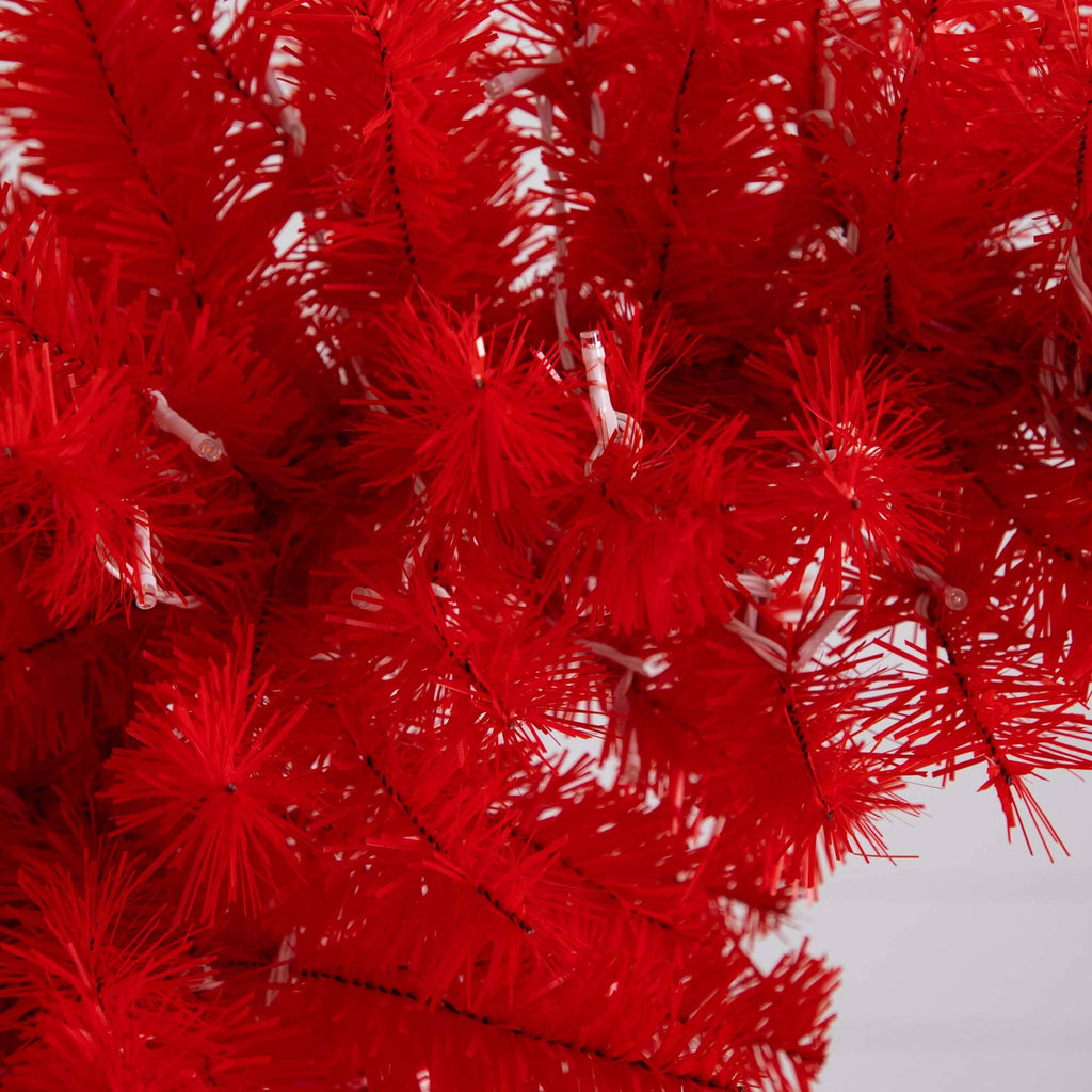 5’ Pre-Lit Artificial Holiday Red Santa’s Hat Christmas Tree with 300 LEDs & 720 Tips - Che Cose Belle