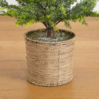 5’ Pre-Lit Artificial Snowed Cypress Christmas Tree with 140 LED Lights in Hyacinth Basket - Che Cose Belle