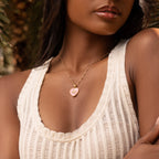 Harmonious Emotions - Mother Of Pearl Heart Evil Eye Necklace
