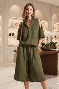 Short-Sleeve Shirt & Loose Shorts Two-Piece Set