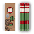 Striped Dinner Candles Holiday Set