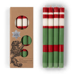 Striped Dinner Candles Holiday Set