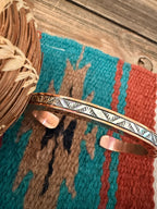 Handcrafted Copper & Sterling Silver Cuff Bracelet by Wylie Secatero
