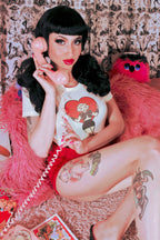 Prisoner of Love Fitted Tee in Ivory - X-LARGE