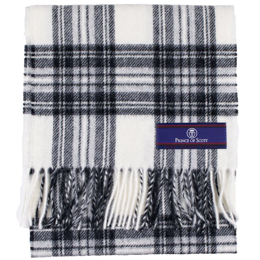 Merino Lambswool Tartan Scarf - Dress Grey Stewart