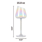 Slanted Iridescent Wine Glass, Single 15.8oz 9.84in Clear Glass