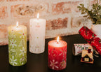 Whimsy Christmas Painted Candles
