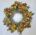 Handmade Dried Flower Wreath - Orange