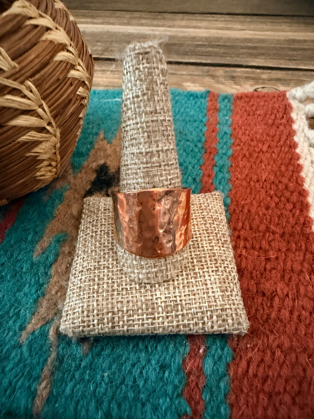Handcrafted Copper Band Ring by Wylie Secatero
