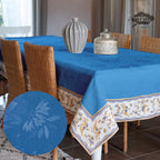 55x86" Rectangular Moustiers Blue Matelassé Tablecloth by Tissus Toselli - Che Cose Belle