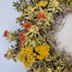 Handmade Dried Flower Wreath - Orange