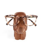 Elephant Eyeglass Holder Stand - Hand Carved Wood