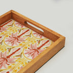 Pink Summer Serving Tray with Handles