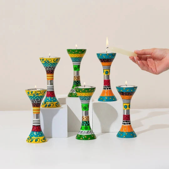 Colorful Handmade Candle Holder – Premium Short Series