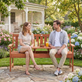 59" Outdoor Wood Garden Bench with Pull