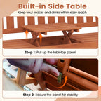 59" Outdoor Wood Garden Bench with Pull