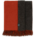 Highland Tweeds Reversible Double Cloth Throw - Orange/Brown
