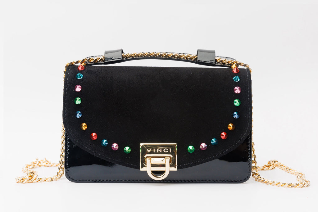The Caris Black Leather Handbag