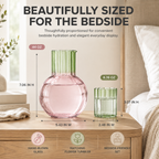 Colorful Carafe & Ribbed Flower Cup Set | 44oz Glasses