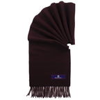 Prince of Scots Fringed Merino Wool Scarf - Merlot