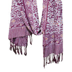 Hand Dyed Batik Scarf - Soft Cotton - Plum Haze, Purple
