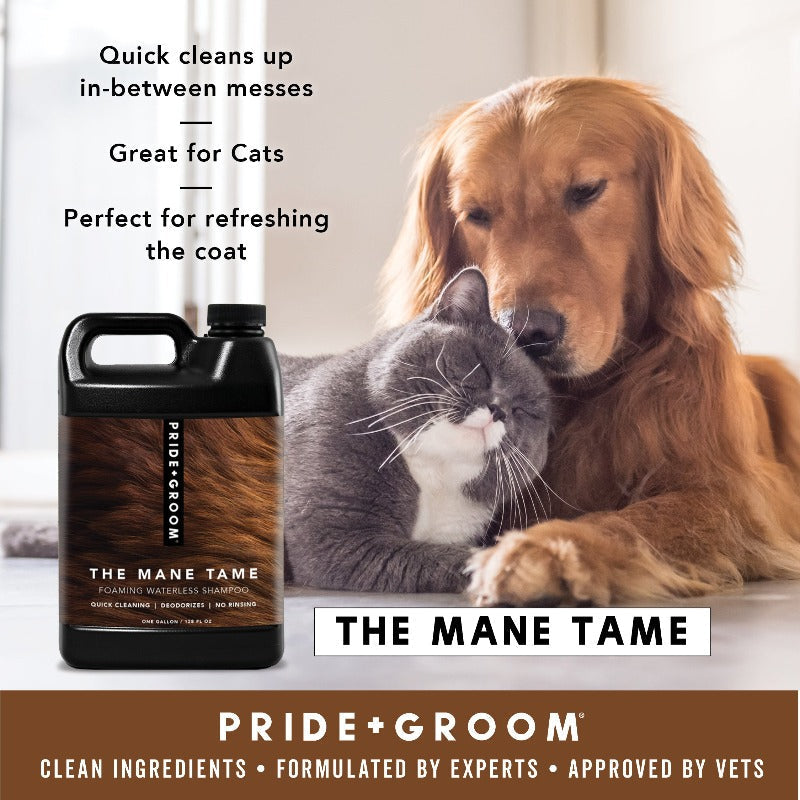 THE MANE TAME Waterless Dog & Cat Shampoo — No-Rinse Pet Grooming and Quick Cleaning