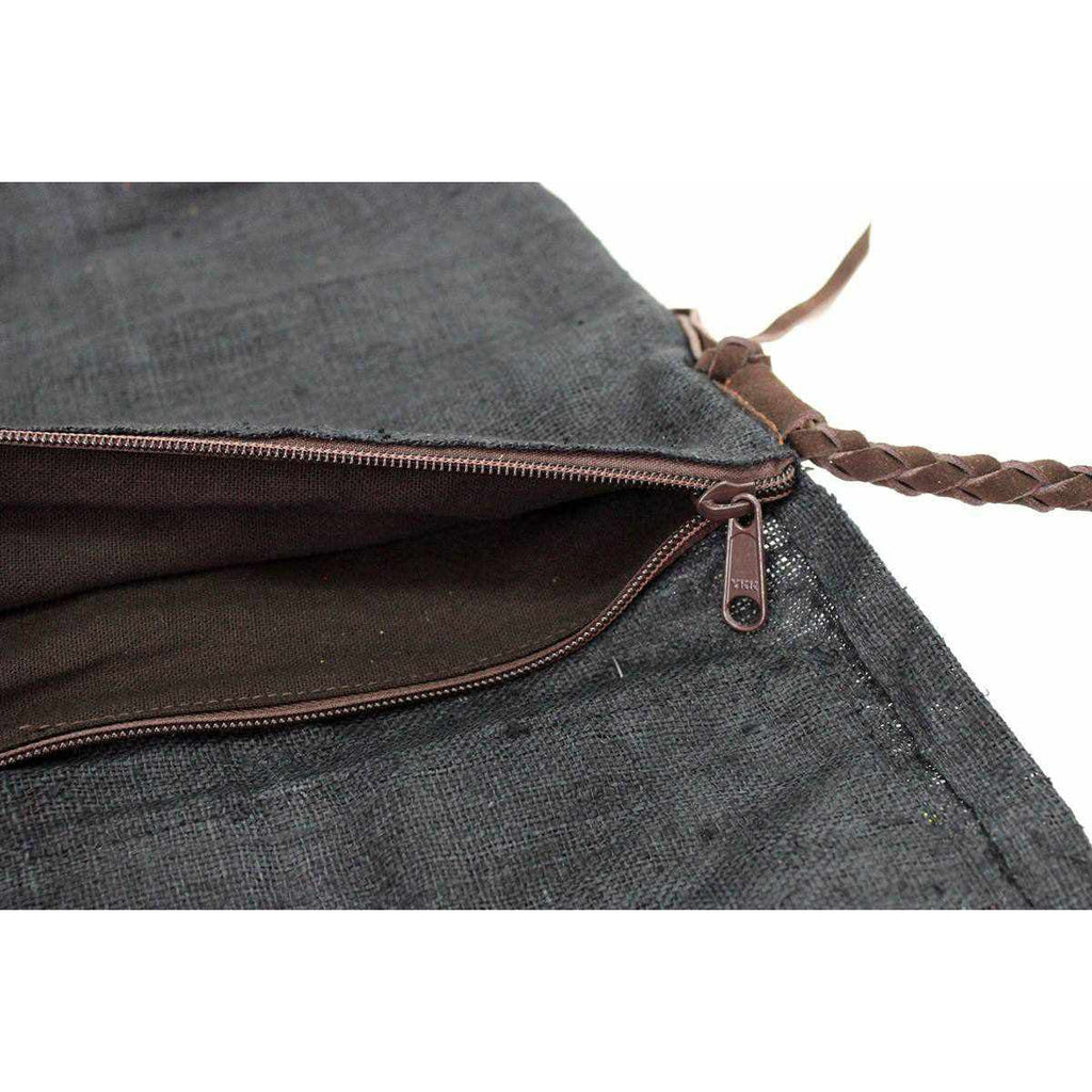 Hemp Diamond Cross-body Embroidered Fabric Purse - Thailand