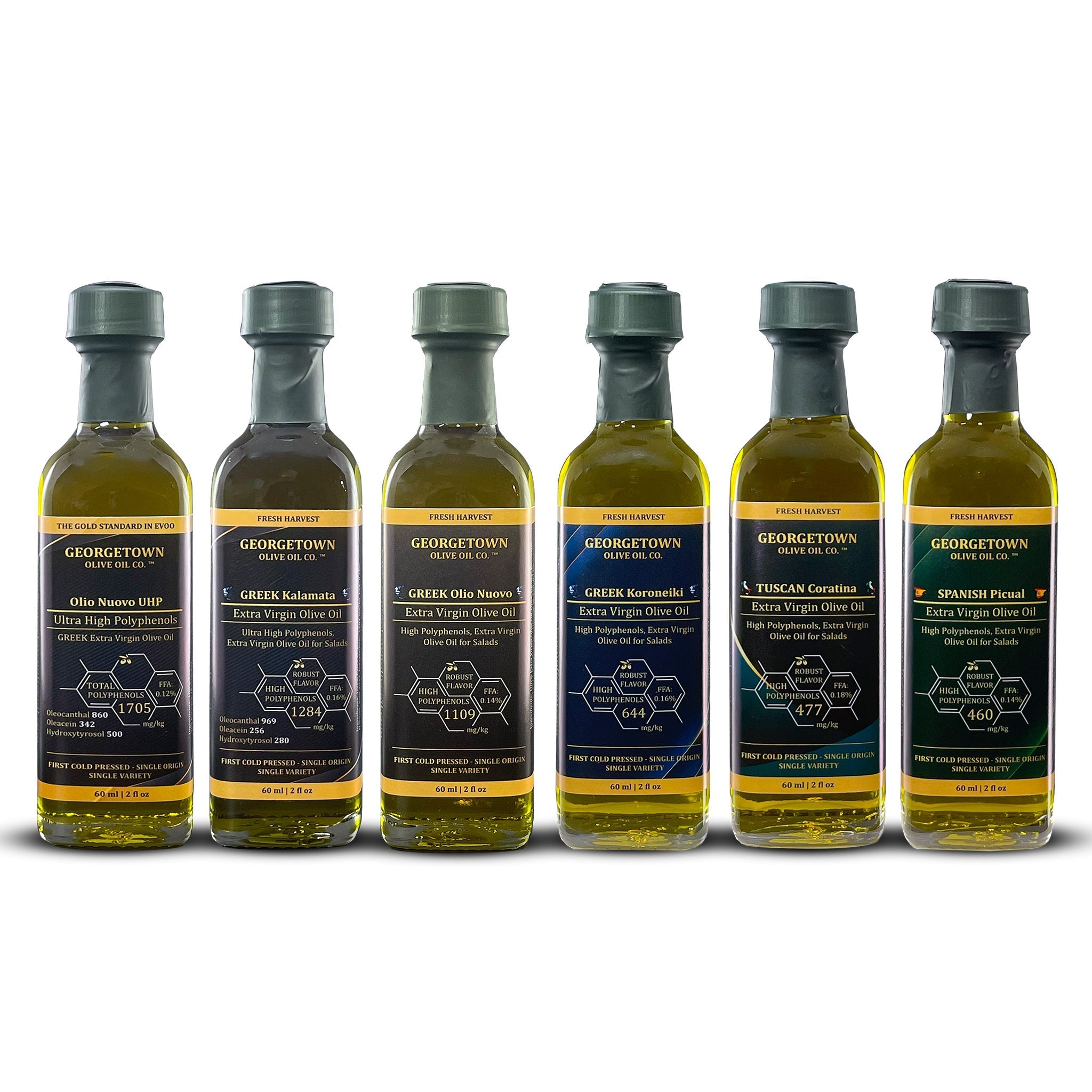 6 Bottle Variety Pack | Ultra High Polyphenols Extra Virgin Olive Oil - Che Cose Belle