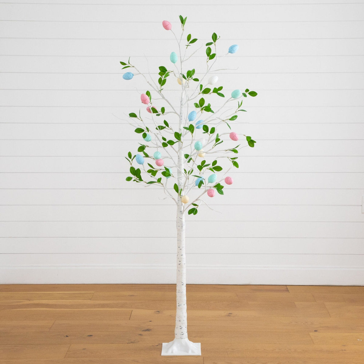 6' Pre-Lit Artificial Blooming Easter Egg Twig Tree with 24 Warm White LED Lights - Che Cose Belle